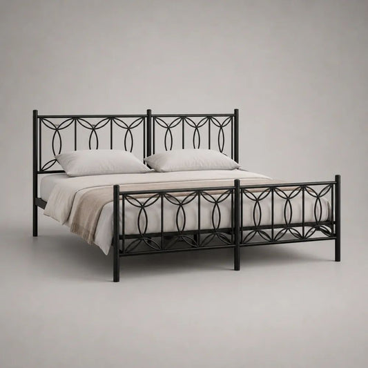 Metallbett Doppelbett aus Stahl, Schwarz, Liegefläche 160 x 200 cm
